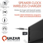 QUAZAR Speaker Clock Qi Wireless Charger töltőállomás